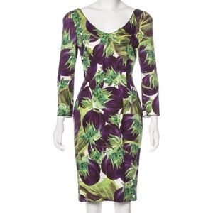 Dolce & Gabbana eggplant print Long Sleeve Dress